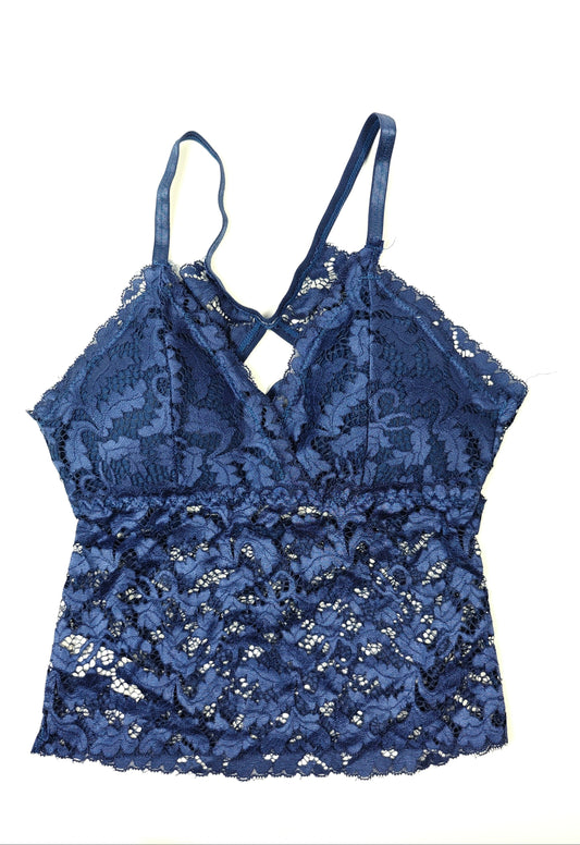 Blue Brallete Panty Set - Floral Pattern