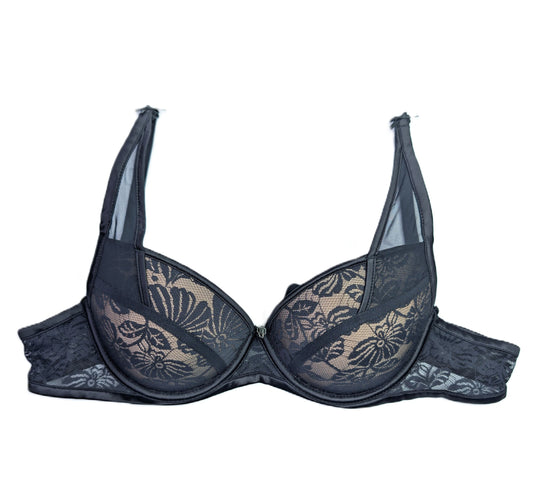 Black & Beige Lace Lingerie Set - Underwire