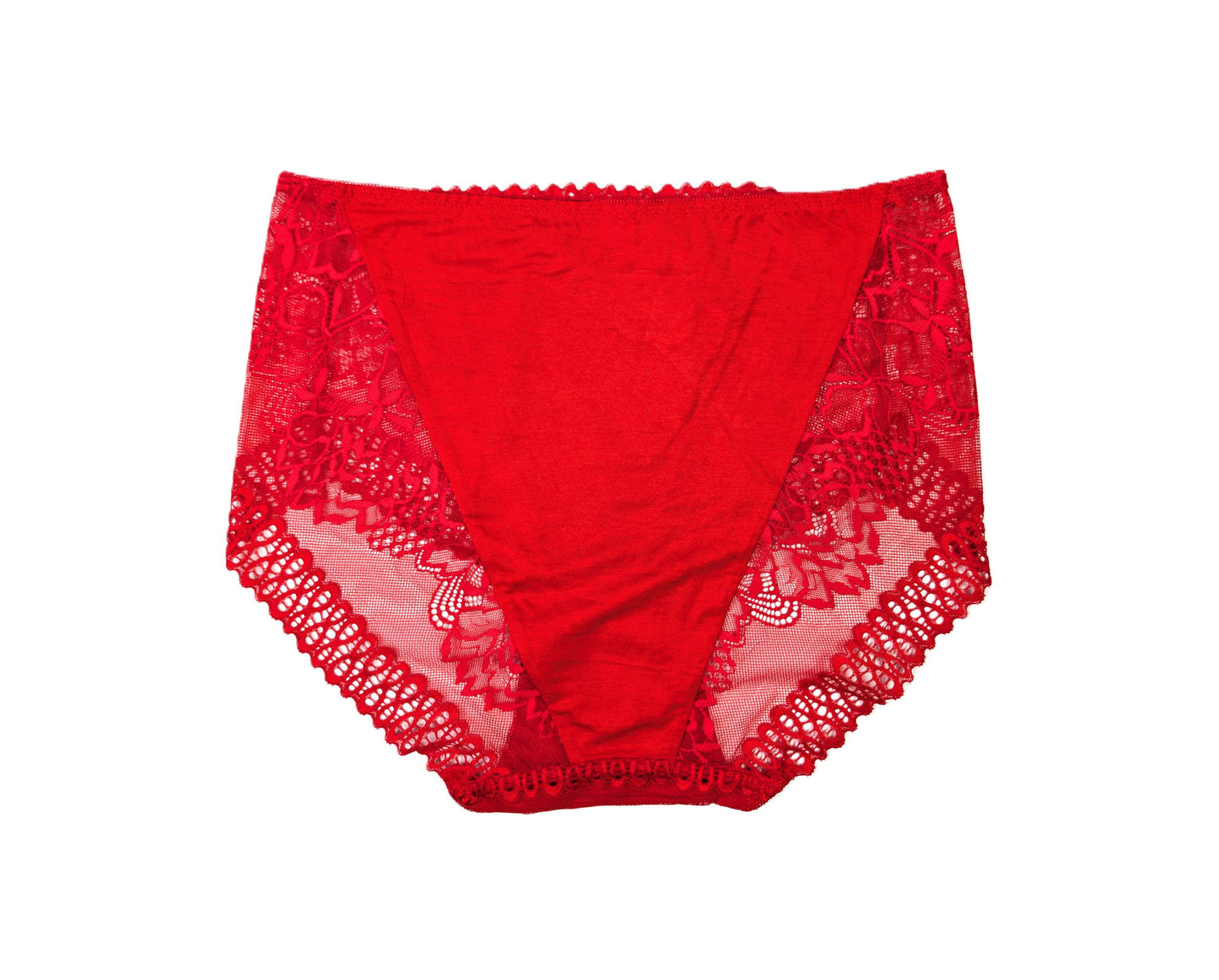 Lace Trim Panty - Red