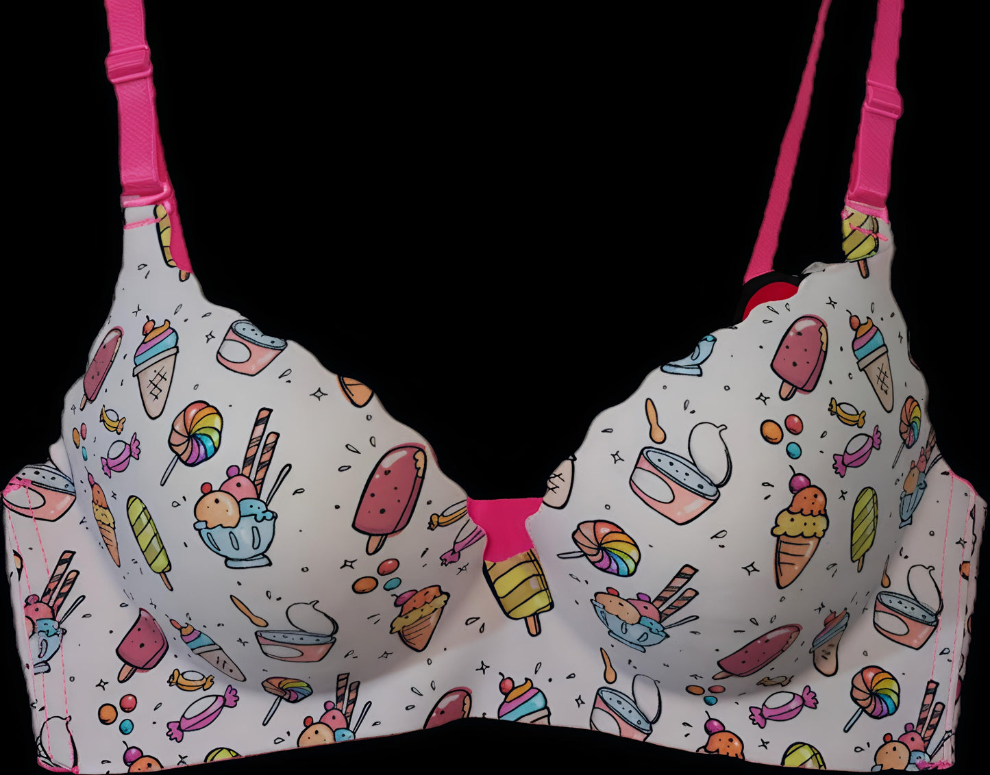Ultra Soft Candy Themed Padded T-Shirt Bra