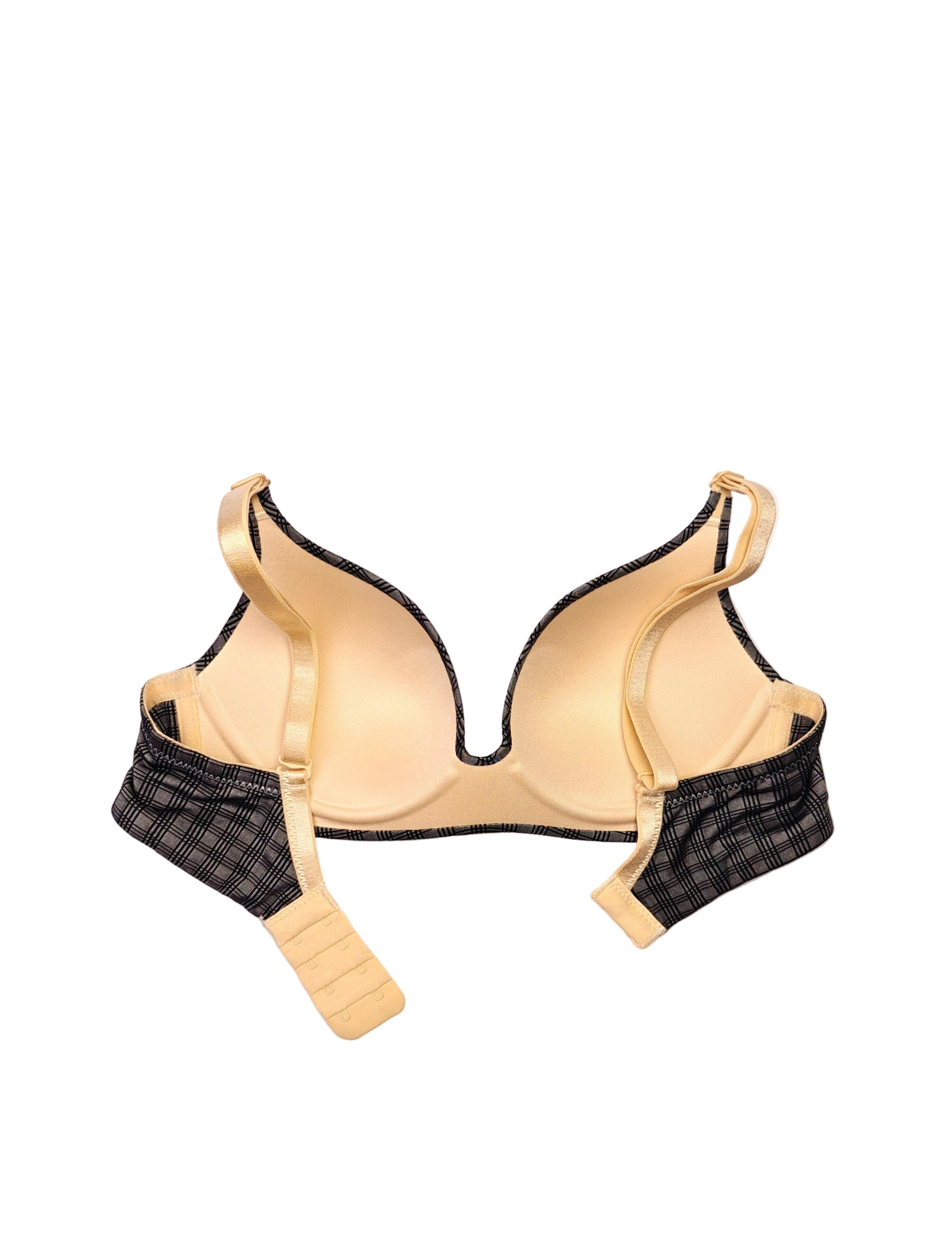 Dark Gray checkered bra on a white background