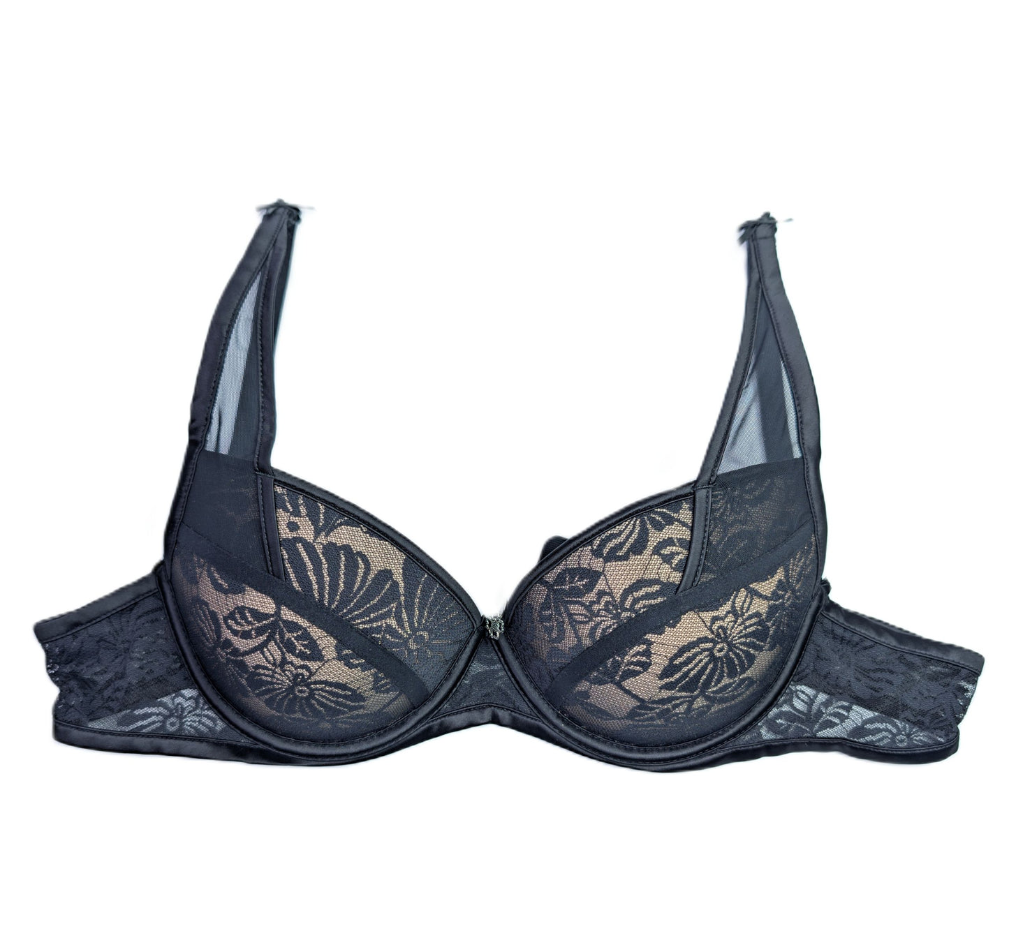 Black & Beige Lace Lingerie Set  - Underwire