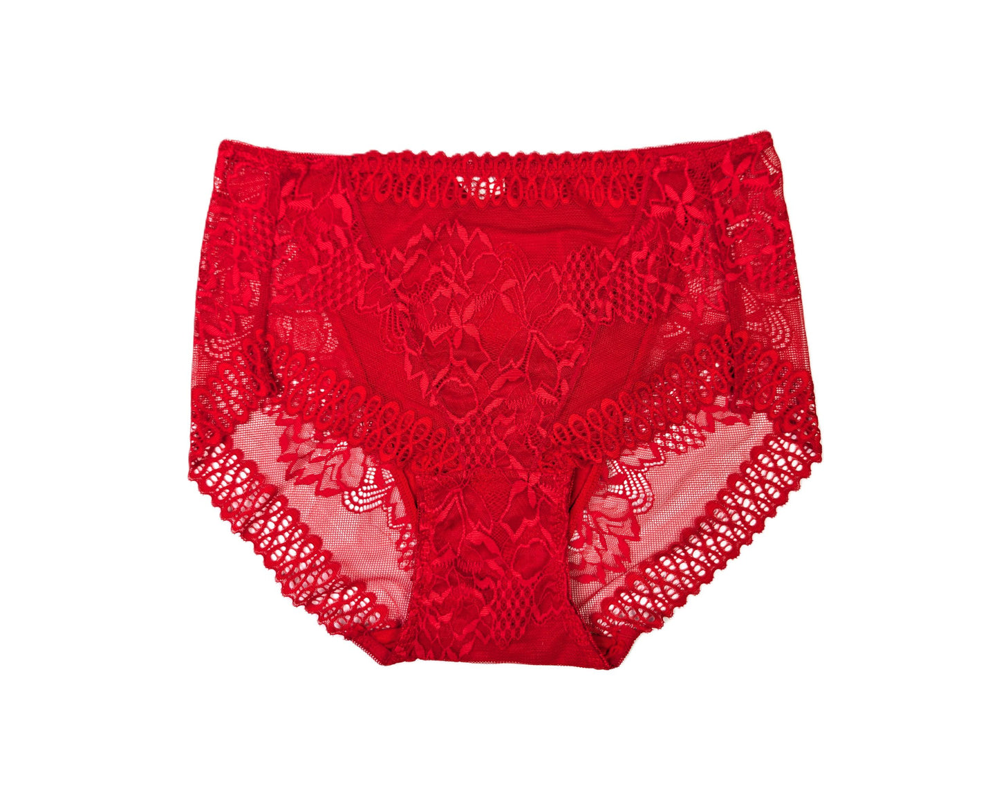red laced panty on a white background