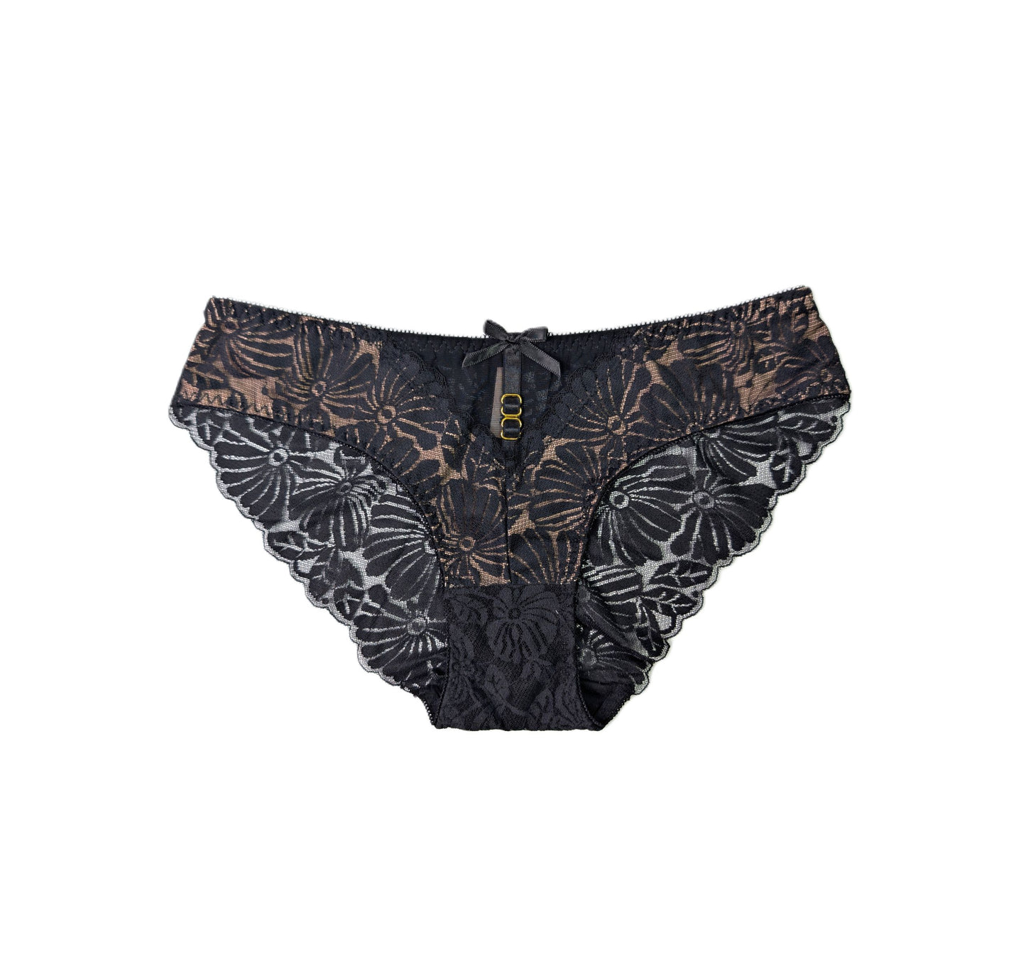 Black & Beige Lace Lingerie Set  - Underwire