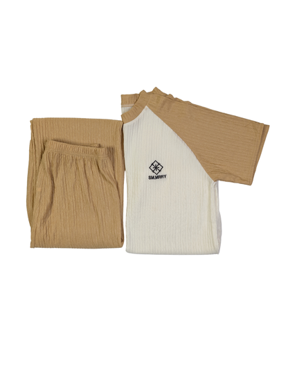 Ultra-Soft Ribbed Loungewear Caramel Color