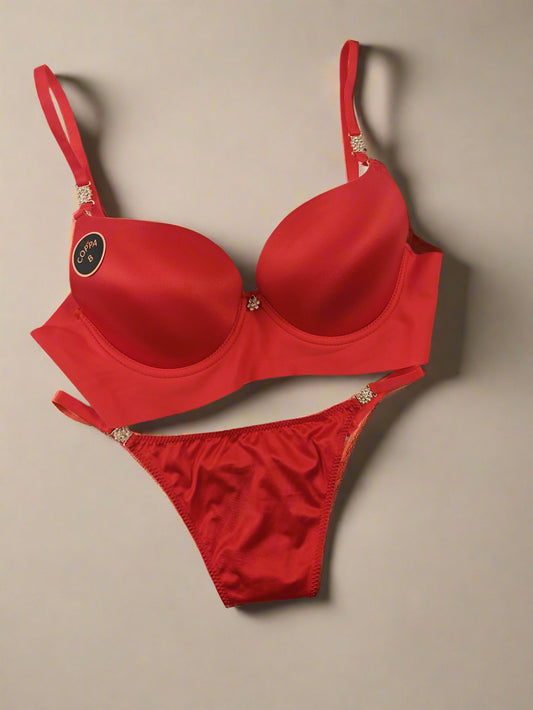 Thong Style Bra Panty Set - Colors available