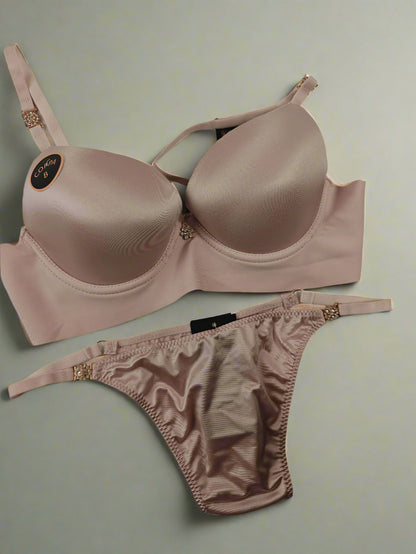 Thong Style Bra Panty Set - Colors available