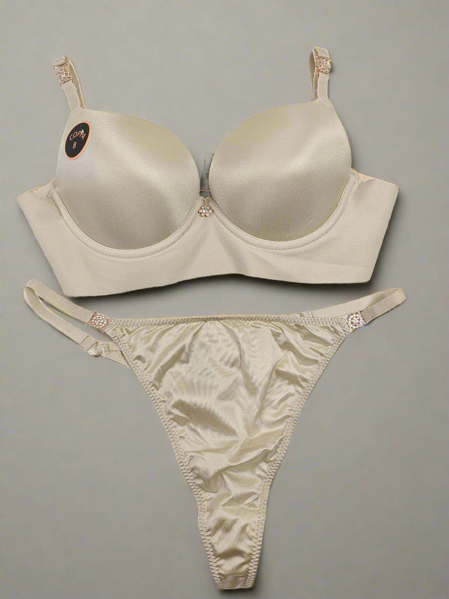 Thong Style Bra Panty Set - Colors available