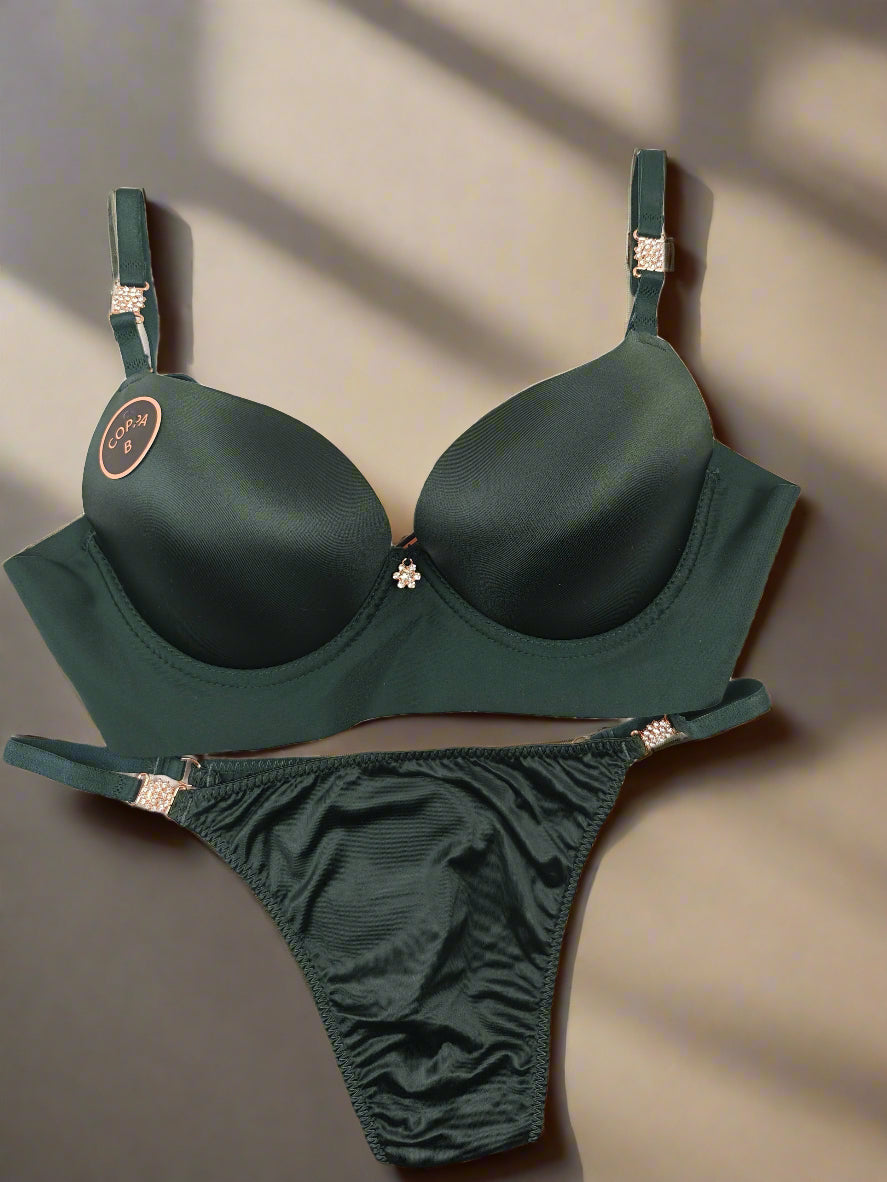 Thong Style Bra Panty Set - Colors available