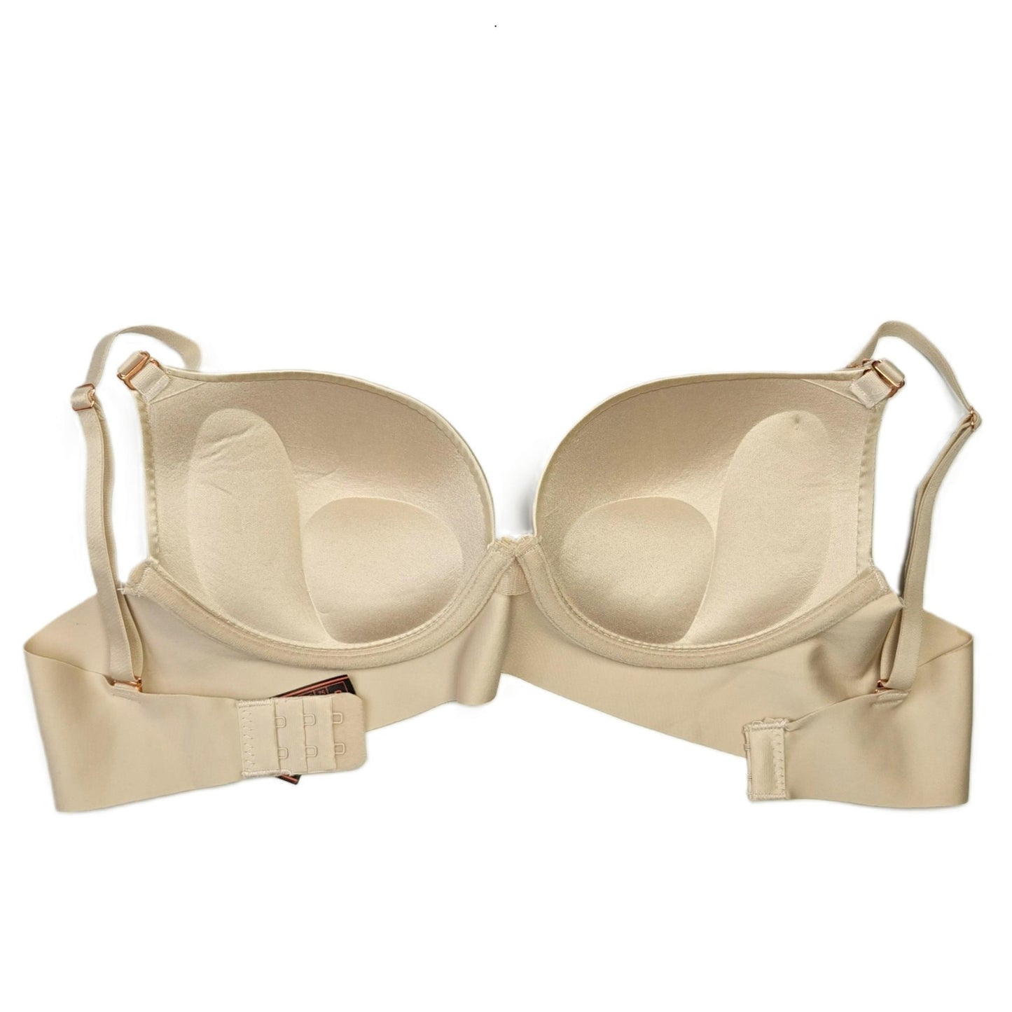 Beige bra on a white background