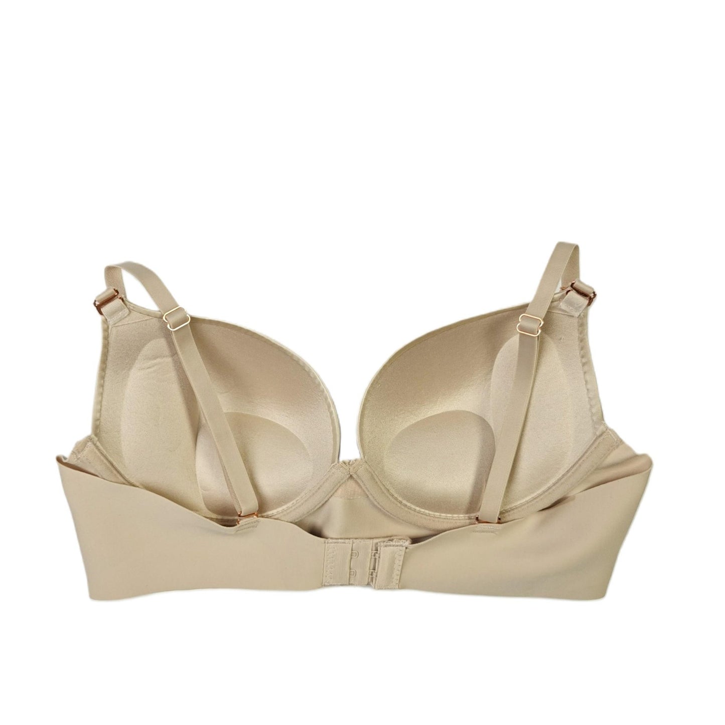 Beige bra on a white background
