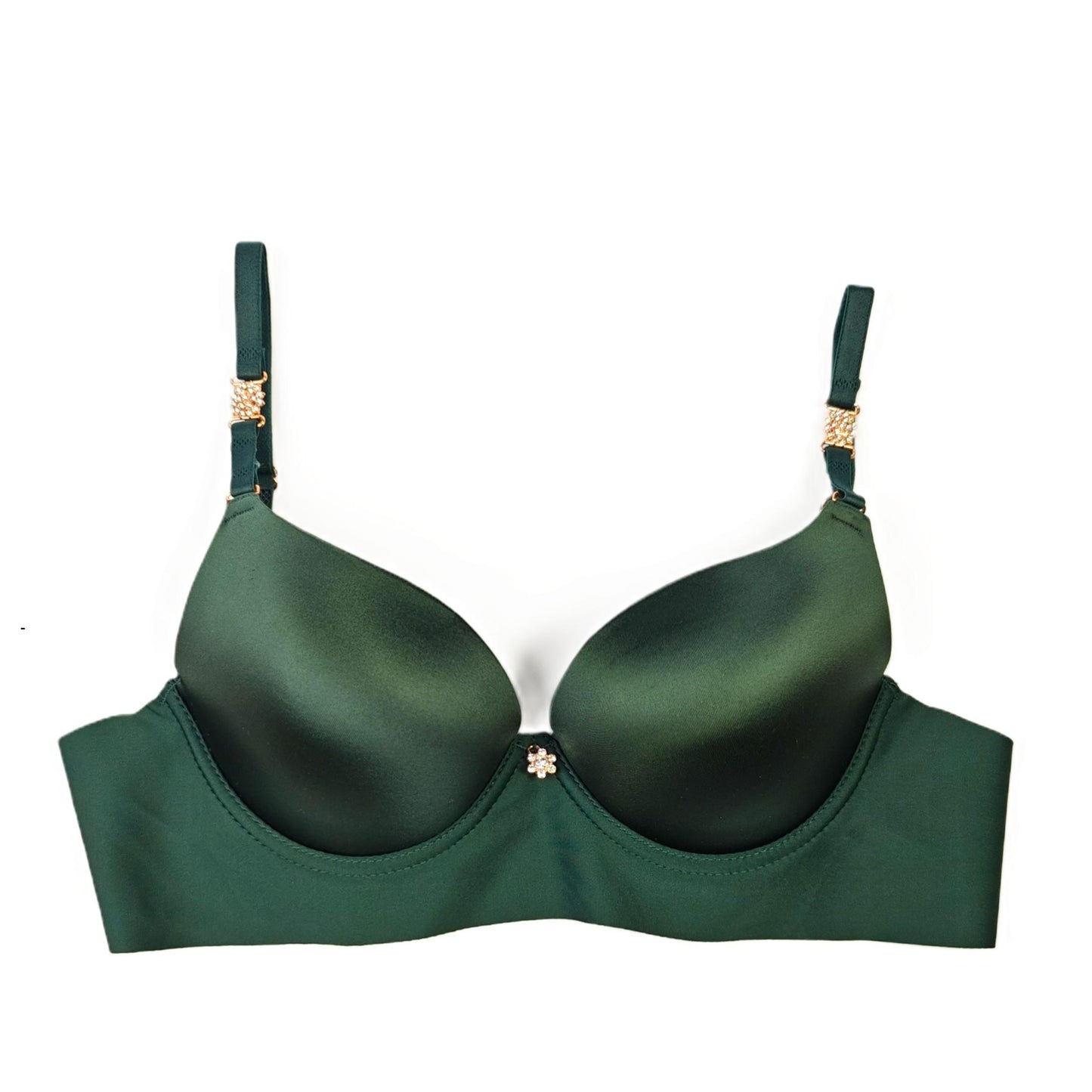 Green bra on a white background
