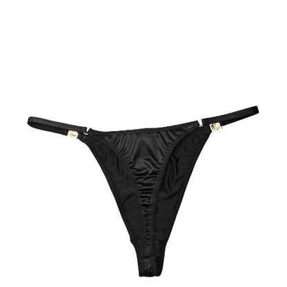 Solid Black Bra with Thong