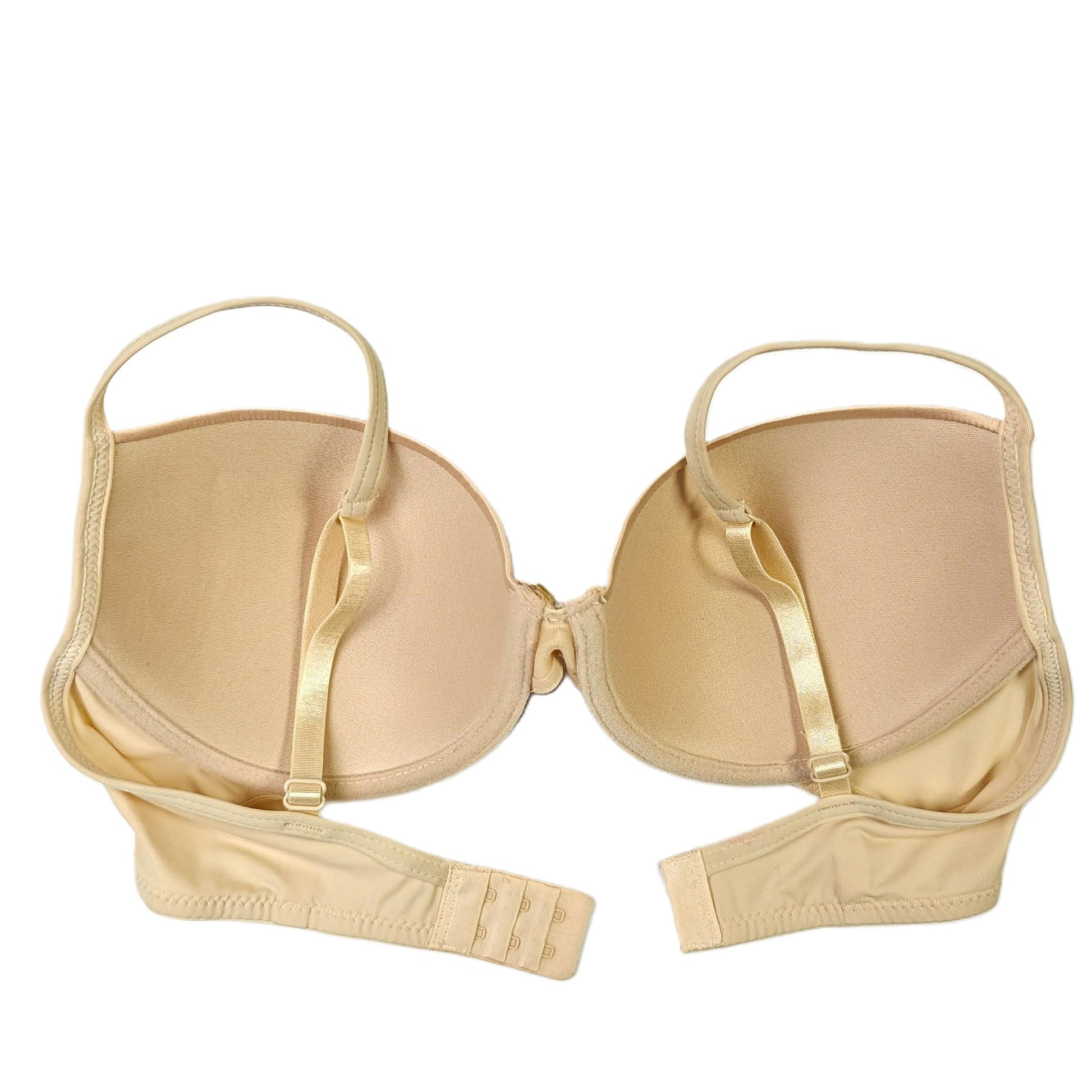 Beige bra on a white background