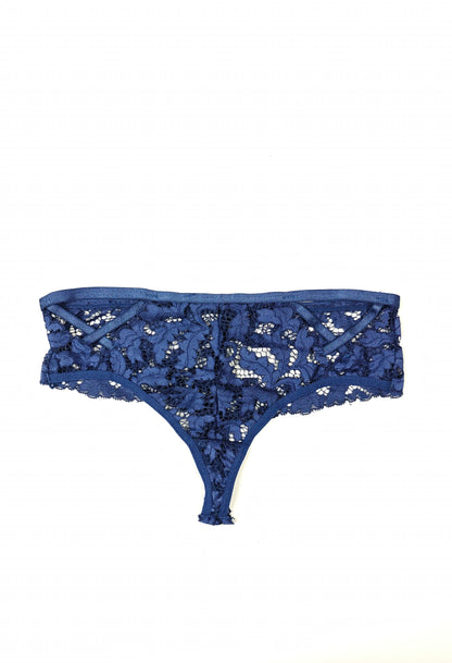 Blue Brallete Panty Set - Floral Pattern