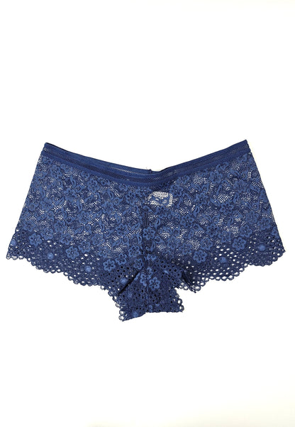Blue Brallete Panty Set - Floral Pattern