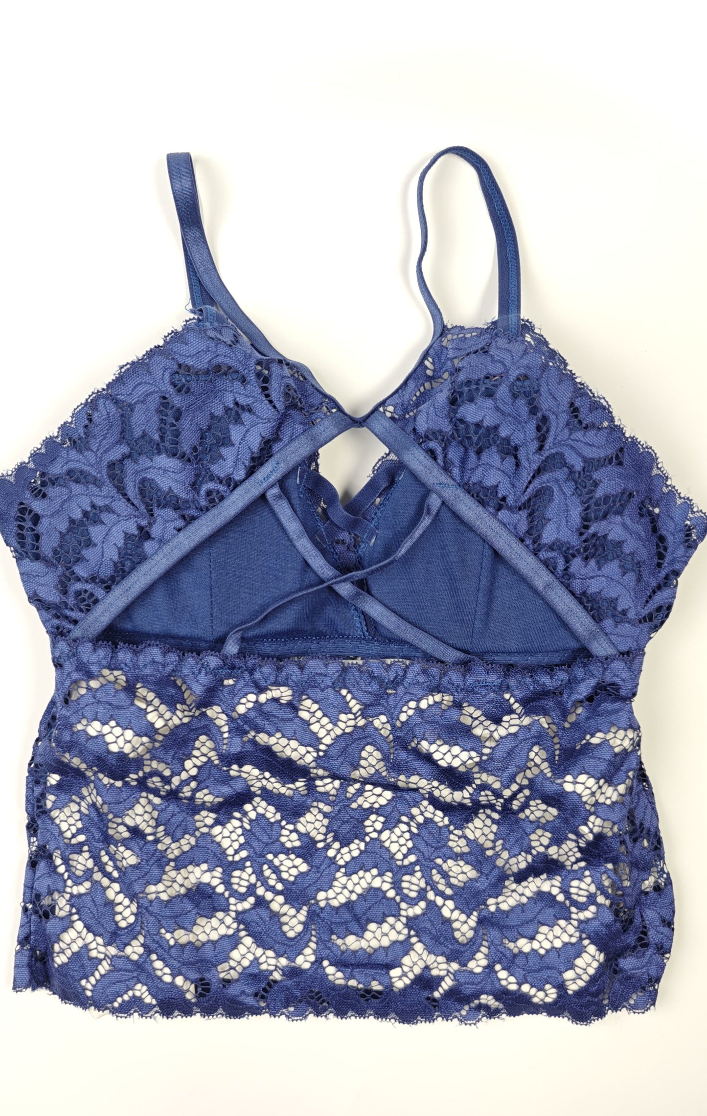 Blue Brallete Panty Set - Floral Pattern