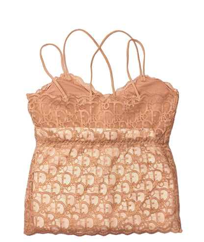 a cocoa brown longline lace bralette on a white background