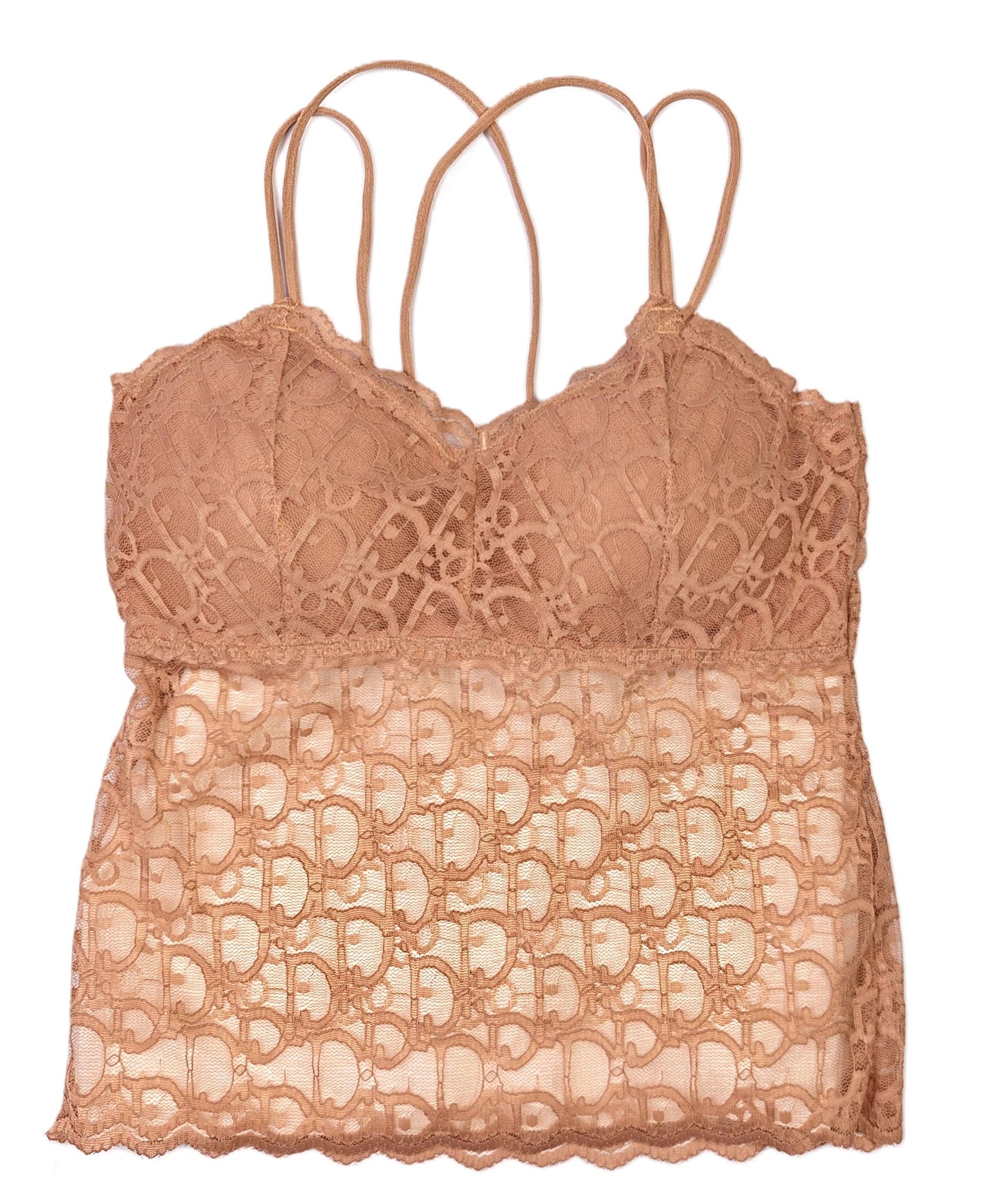 a cocoa brown longline lace bralette on a white background