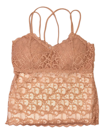 a cocoa brown longline lace bralette on a white background