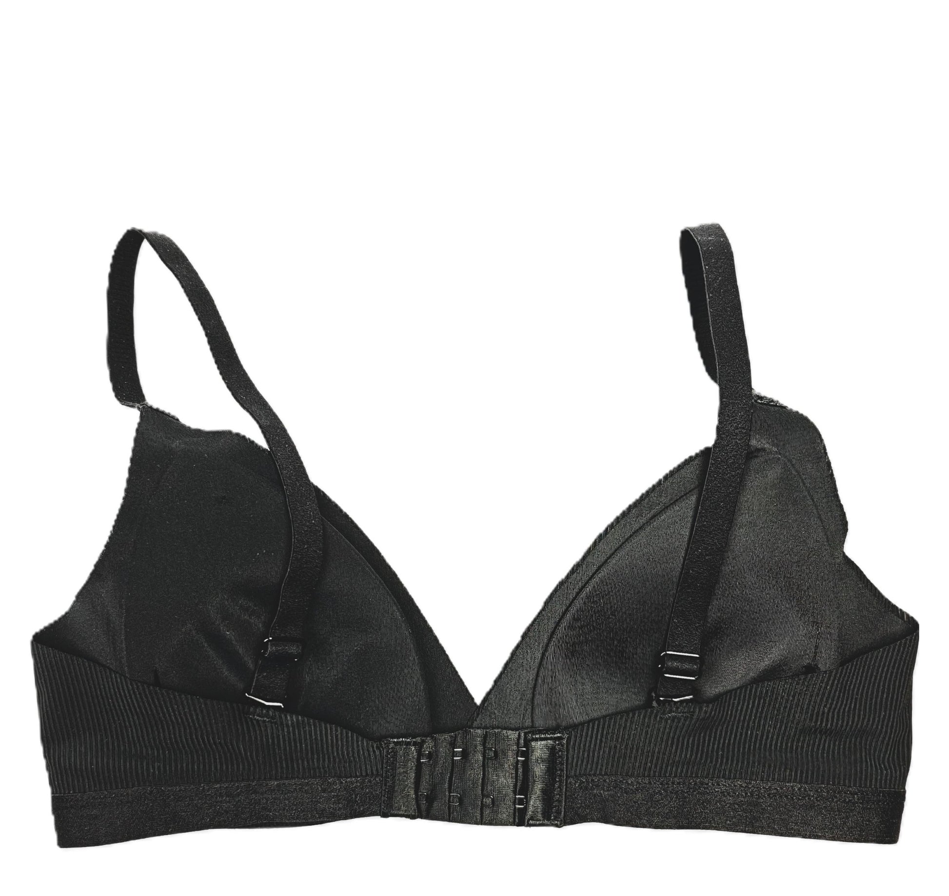 Black T shirt bra on a white background