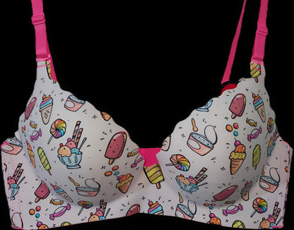 Ultra Soft Candy Themed Padded T-Shirt Bra