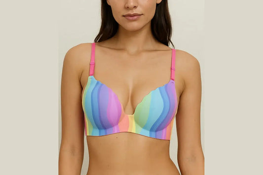 Ultra Soft Rainbow themed Padded T-Shirt Bra